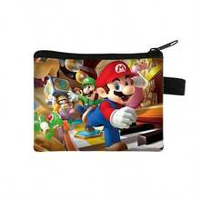 asmodee 1pc Mario Themed Cartoon Wallet, 4 Designs Available, Made Of Lightweight Polyester Material With Zipper, Suitable As Birthday Gift And For Travel - Multicolor - View 16