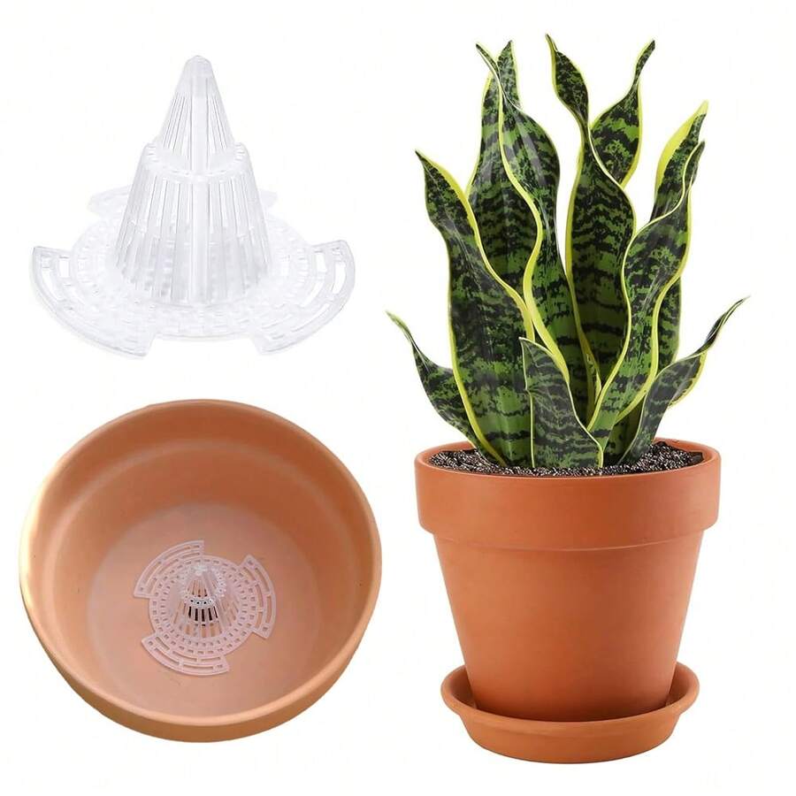 Plastic Conical Flower Pot Mesh Pad, Plant Root Anti-Corrosion Drainage Mat, Breathable Succulent Pot Bottom Net Liner, Universal Anti-Soil Loss Net Grid, Conical Planting Pot Inner Lining