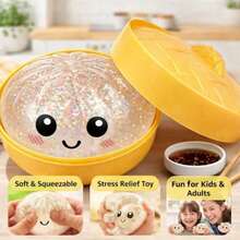 6 Pack Dumpling Squishies,Glitter Dumpling Squishy ,Anxiety Relief Fidget, Soft Squeeze Decompression Dough(6pcs Dumpling+Steamer Box6)-Toys For Girl,Kids Toys,Squishy Pack,Sugar Squish,Party Favors For Kids,Bead Squishy,Kids Party Favor Sensory Toy - 彩色 - 查看 7