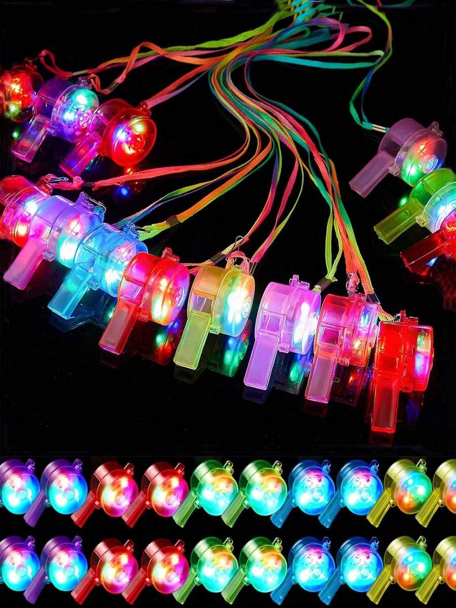 10/5/1pc-Glow Whistle, Luminous Whistle, Birthday Party Gift, Funny Whistle, Party Game Supplies, Halloween Glow Whistle, Christmas Party Supplies, Birthday Supplies, Carnival Party Supplies, Perfect As Party Favors, Birthday Gifts, Wedding Favors, Party Sound Effects, Carnival Party, Glow Party Supplies. Back To School Gifts, Also As Classroom Prizes, Halloween, Christmas Party Gift Fillers. - Multicolor - View 1