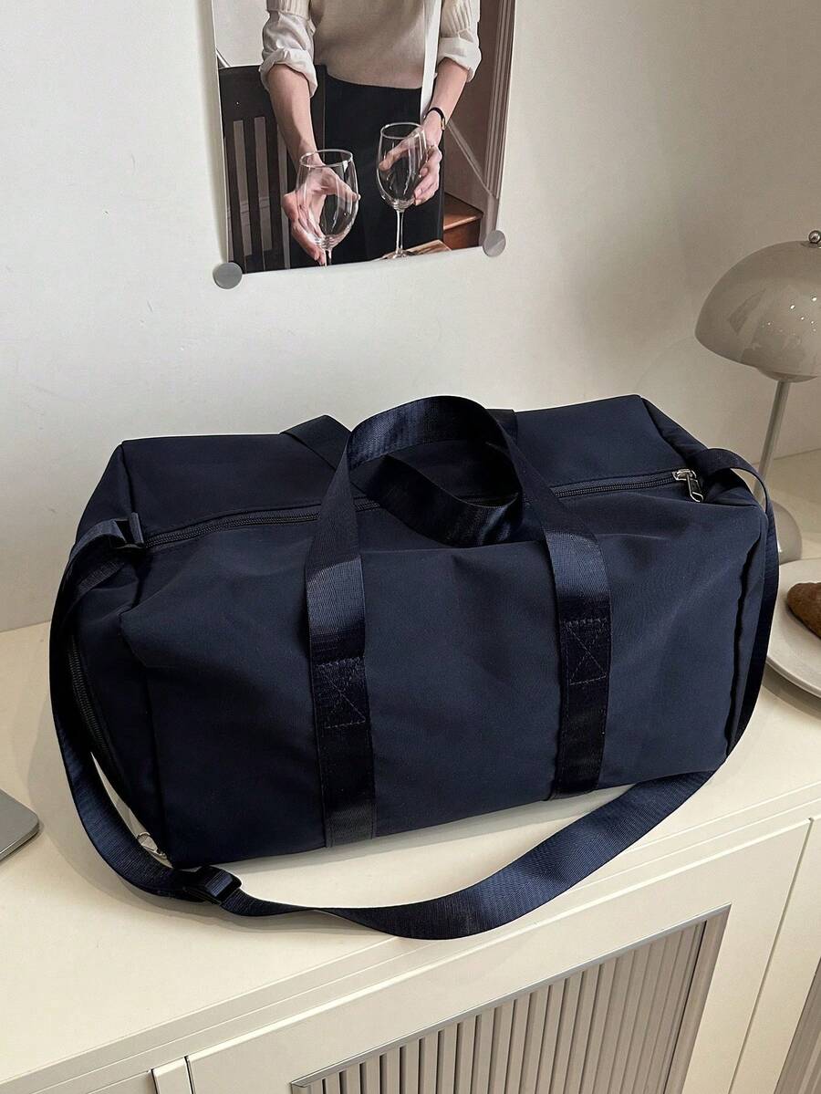 Bolsa deportiva y de yoga de doble hombro para cruce de fronteras, bolsa de viaje de gran capacidad y peso ligero para almacenamiento a corta distancia, bolsa de gimnasio impermeable con separación de húmedo y seco, adecuada para volver a la escuela, viajes, viajes de negocios, accesorios de viaje esenciales, accesorios escolares, cosas de la escuela - Caqui - Ver 1