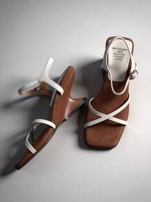 New Summer High Heel Strap Unique Design Sandals - White - View 6