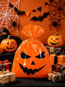 10/30pcs Halloween Large Gift Bags, Halloween Pumpkin Design Gift Packaging Bags, Halloween Party Supplies, Halloween Trick Or Treat Decorations, Halloween Party Gift Decoration Bags, Happy Halloween Decorations, Halloween Party Table Decorations, Halloween Home Storage Bags, Halloween Gift Packaging Supplies, Halloween Home Decor, Halloween Room Decor, Halloween Bags, Halloween Gifts - Halloween Pumpkin - View 5