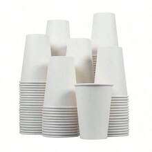 100個加厚白色一次性紙杯，適用於奶茶與咖啡，附蓋彩色牛皮紙杯，雙層隔熱一次性咖啡與奶茶紙杯，適合節日派對與聖誕聚會 - 彩色 - 查看 6