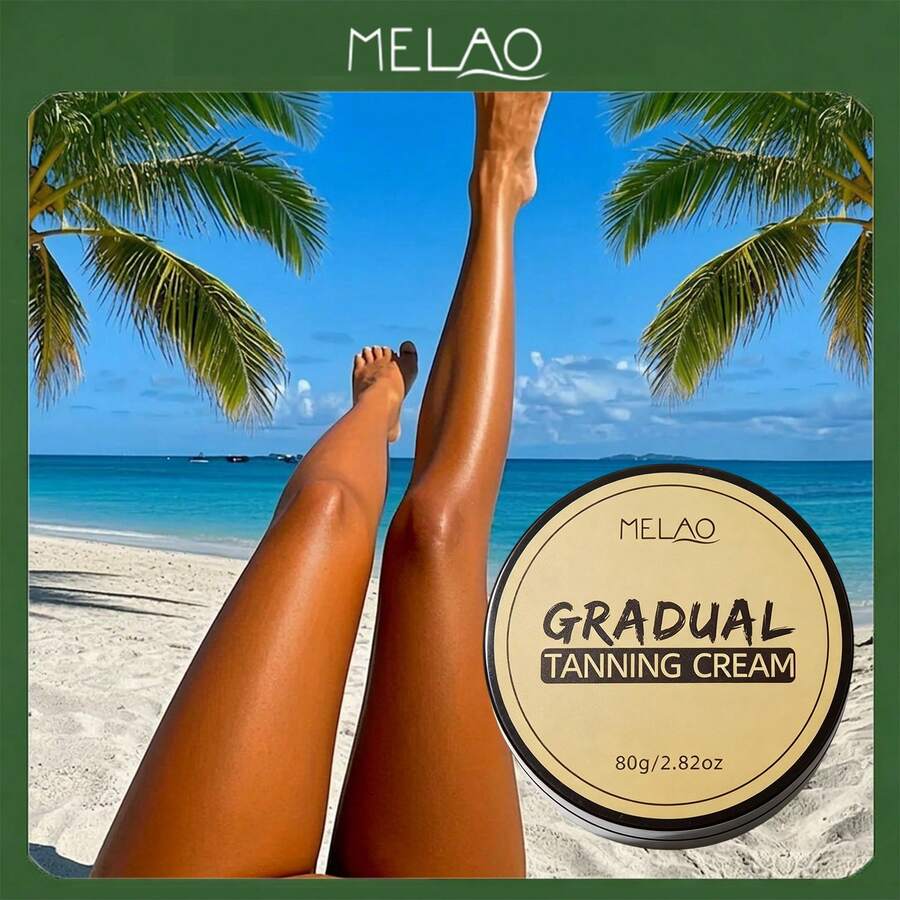 MELAO Gradient Tanning Cream 80g/2.82oz, Adjustable Natural Glow Sunless Tanning Cream, Moisturizing Streak-Free Natural Tanning Lotion - Gradual - View 1