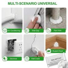 10 Pack White Seal Putty Waterproof Duct Seal Repair Sealing Clay,Cement Crack Filler,Plumbers Putty,Quick Mending Mud For Drain Connection, Wall Hole, Air Conditioning Hole Waterproof Seal Putty - 10pcs - View 6