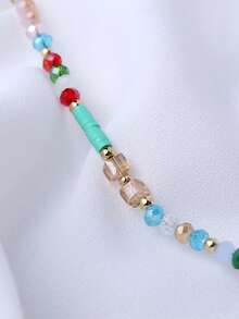 Pulsera de playa bohemia de estilo sencillo y de moda con un trabajo de cuentas de colores contrastantes únicos como un accesorio personalizado para tus pies. - Multicolor - Ver 3