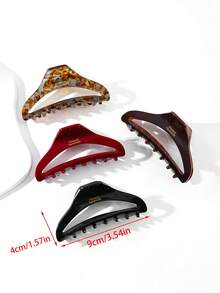 1 Stück 9cm/3,54 Zoll elegante einfarbige Acetat-Buchstaben-Haarklammer mit Hohlmuster für Damen, geeignet für den täglichen Gebrauch, Sommer-Haaraccessoire - Verschiedenfarbig - Übersicht 2