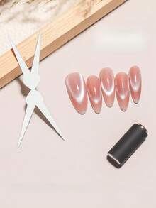 1/2 Stücke doppelseitiges French Tip Katzenaugen Nagelmagnet Set, verdicktes starkes magnetisches Maniküre-Werkzeug, schneller präziser Farbverlaufseffekt für Anfänger & Salon - Verschiedenfarbig - Übersicht 9