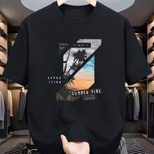 Fashionable Printed T-Shirt For Men - Black - View 1