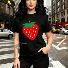 Camiseta de mujer con estampado vibrante y colorido - camiseta casual de cuello redondo, ajuste cómodo y elegante, estilo festivo y moderno - ideal para el Día de la Madre, fiestas familiares y regalo perfecto para mamá, esposa, novia, hermana mayor - Negro - Ver 7