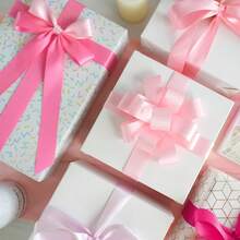 6 Rolls Satin Ribbon, 4CM*6 Rolls Satin Ribbon Set, Solid Color Fabric Ribbon, Suitable For DIY Crafts, Gift Wrapping, Wedding Decoration And Bow Making, Rose Bows, Party Decoration, Holiday Gifts - 6-piece Pack - View 9