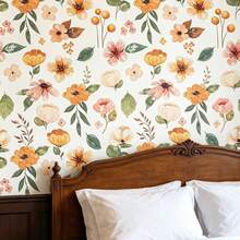 1 Rolle selbstklebende weiße Blumen Tapete, PVC dekorative Tapete für Wohnzimmer, Schlafzimmer, Wohnheim, Hotel, Heimrenovierung, Kontaktpapier für Arbeitsplatte, Küchenrückwand, Möbel, wasserfest, abnehmbar, 17.7inX39.3/118.1/196.8in - Weiß - Übersicht 8
