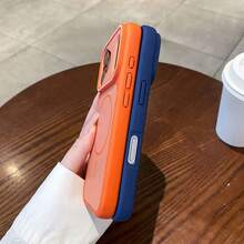 Luxury Matte Two-Tone Premium Magnetic Phone Case For IPhone18/ 17 Pro Max, 17 Pro, 17, 16 Pro Max, 16 Pro, 16, 15 Pro Max, 15 Pro Max, 15 Pro, 15, 14 Pro Max, 14 Pro, 14, 13 Pro Max, 13 Pro, 13, 12 Pro Max, 11 And Other Models, Supports Wireless Charging, Anti-Drop Hard Case, Couple Gift - Blue - View 3