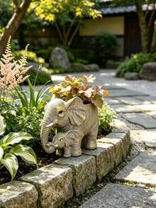 Cute Elephant Figurine Home Decor, Lucky Elephant And Baby Elephant Statue, Suitable For Placing On Shelves, Perfect Gift For Elephant Lovers, Suitable For Living Room, Bedroom, Office Decoration... - A - View 8