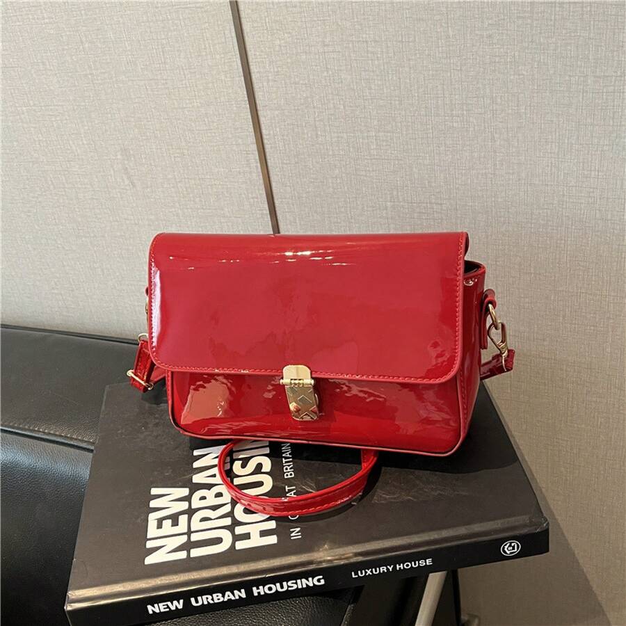 Bolso de mano moderno y versátil para mujer, estilo casual elegante con un toque de alta gama, bolso de hombro estiloso ideal para ir de compras, bolso de hombro retro francés relajado, novedad de primavera 2026, bolso de hombro único de color sólido y elegante. - marrón - Ver 1