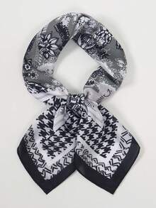 1 buah Syal Chiffon Motif Paisley Bandana, Ringan dan Menawan - MultiWarna - View 6