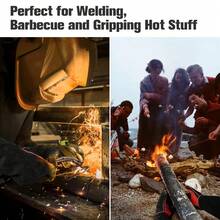 Cowhide Heavy Duty Work Gloves, 16-In Thermal Long Sleeve Heat/Fire Resistant Stick, MIG, TIG Welding & Forge Use, Heavy Duty Gloves - 1 - View 8