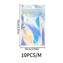 100pcs/30pcs/10pcs/1pc Laser Holographic Resealable OPP Bags, Jewelry Retail Pouches, Gift Packaging Bags, Christmas - Multicolor - View 13
