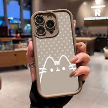 Tema de lunares grises de Pusheenfunda de teléfono Fundas compatibles con ,Apple,VIVO,OPPO,,, y Honor.Fabricadas en silicona TPU,ofrecen protección contra golpes y caídas. - Marrón - Ver 2
