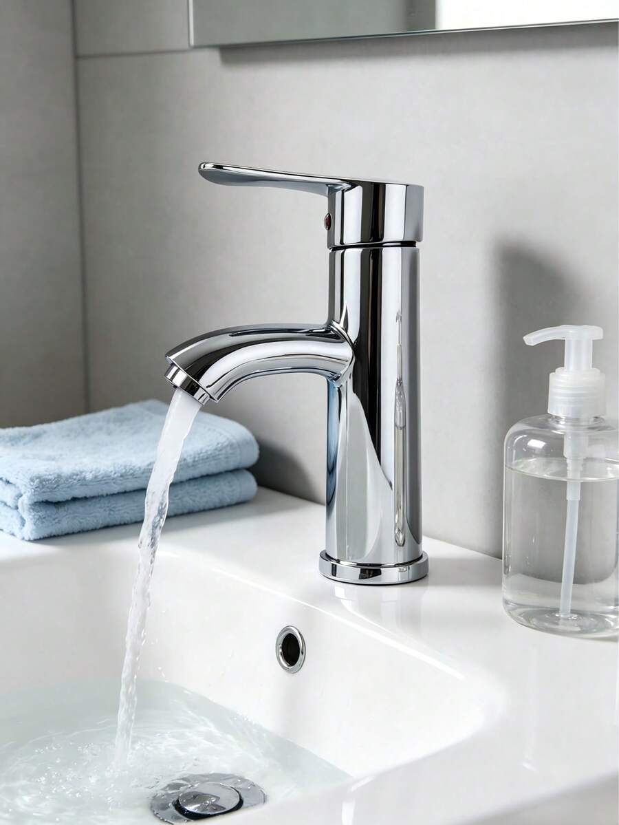 1 Piece Faucet Delivers Soft Splash-Proof Water Flow. It Features Easy Single-Handle Temperature Control, Clear Hot And Cold Marks, Integrated Corrosion-Resistant Structure, And Fits Various Basins. - Multiple Specifications - View 1