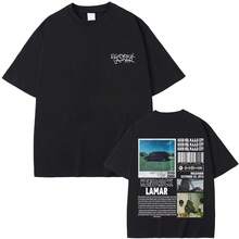 Camiseta de Kendrick Lamar, Good Kid Money Trees, para Hombre, Estilo Hip Hop Vintage, Talla Grande, Manga Corta, Camiseta de Moda para Mujer - Negro - Ver 1
