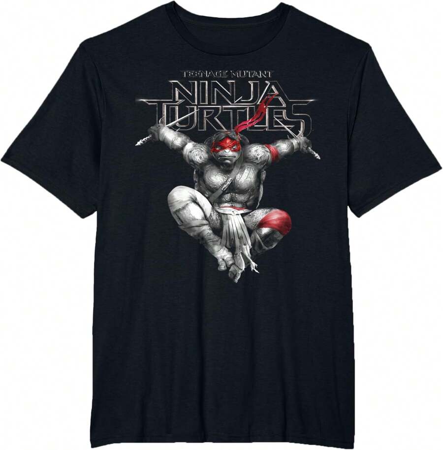 T-Shirt With An Image Of Raphael Jumping - Black - View 1