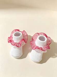 4/1 Pasang Kaos Kaki Bayi Renda Jala Gradien, Kaos Kaki Bayi Gaya Putri Aneka Warna, Cocok untuk Pemakaian Sehari-hari Bayi Baru Lahir, Semua Musim, Hadiah Menarik - MultiWarna - View 4