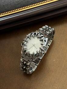 Reloj de cuarzo para hombre con esfera grande y asimétrica, adecuado para uso diario, fiestas y regalos - Negro - Ver 3