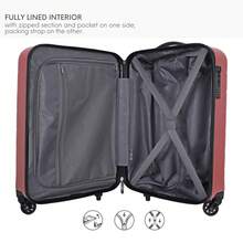 JLY ABS+PC Hard Shell Suitcase With TSA Lock, 20/24/28 Inch Size Options, 360° Spinner Wheels, Telescopic Handle, Textured Travel Luggage - Rose Pink - View 11