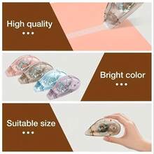 1/8Pcs Large-Capacity Roller Double-Sided Tape - High Viscosity, Easy To Stick And Peel, Convenient And Fast, Suitable For Crafts, Scrapbooks, School And Office Crafts Tape - Random Color/1PC - View 4