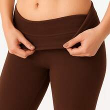 Flannel Pants For Cold Weather With Warm Lining, High Waist, Sizes S To XL. - Rust Brown - View 1
