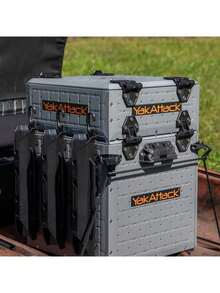 ShortStak Upgrade Kit BlackPak Pro 13x 13 - Battleship Stackable Kayak Crate Add-On With GridLoc Panels, Hinges Latches Not Standalone Made In USA - Battleship Grey - View 4