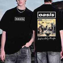 Rapper Oasis Live 25 Tour T-Shirt Men's Women Summer Tide Style Casual O-Neck Short Sleeves Shirts Hot Sale Oversized Streetwear - Negro - Ver 1