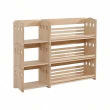 Display Cabinets - Natural + Wood+(Bookshelf + Storage Rack - 3 Tiers) - View 12
