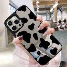 Casing Ponsel Motif Sapi Bergaya Warna Perak, Kompatibel dengan iPhone 15 Pro Max, 16/11/13 Pro/15 Pro/15/13 Pro Max, Bahan Tahan Guncangan, Kompatibel dengan iPhone 14/13/12, Cocok untuk 12 Pro Max - Hitam - View 4