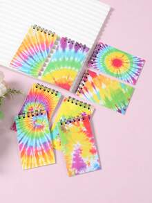 8pcs 6*10cm Rainbow Gradient Mixed Style Small Spiral Notebooks, Mini Portable Notebooks, Suitable For Baby Shower, Back To Schoo, First Day Of School - Multicolor - View 3