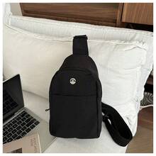 Bolso de cuero genuino para mujer, elegante bolso de mano y de hombro para oficina, citas y fiestas. Nuevo bolso de nailon de color sólido estilo japonés, moderno y elegante para estudiantes, ideal para clases, de gran capacidad, ligero, adecuado para ir al trabajo, bolso de tela de un solo hombro y bandolera. - Blanco - Ver 8
