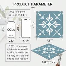 MORCART MORCAR Self-Adhesive Floor Tiles - 20pcs, 20cm X 20cm Vinyl Floor Tiles - Waterproof Self-Adhesive Tile Stickers, Suitable For Wall Backsplash, Bathroom, Kitchen - Green Floral Design - Flowers - View 13