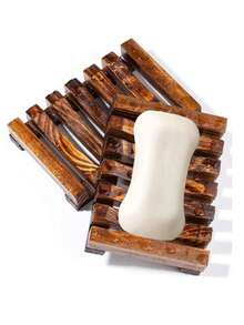 1pc/2pcs Handmade Wooden Soap Dish, Practical Bathroom Accessory, Self-Draining Soap Tray, Natural Wood Texture, Efficient Drainage Design, Suitable For Shower Storage, Home Bathroom Decor, Travel And Camping Essential - Multicolor - View 8