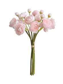 6 Pcs Artificial Ranunculus, Faux Silk Velvet Mini Bouquet, Bulk Artificial Wedding Filler Flowers, For Table Centerpieces, Floral Arrangements, Bridal Shower Decor, Polyester - Multicolor - View 8