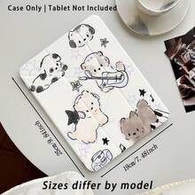 Cat, Piano, Star And Musical Note Pattern Painted Effect Tablet Protective Case With Stand, Compatible With Honor 8/9/10/X8/X8A/X9/X8Pro/X9Pro, MatePad SE 11"/MatePad 11"/11.5", MatePad Pro, Apple 10th/11th Gen 2025 (A16), Galaxy Tab A7/A9 And Other Popular Models - Style 23 - View 3