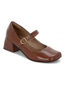 Mary Jane Women's Pump With Block Heel, Comfortable, Elegant, Minimalist, Macerata - Brown - View 5