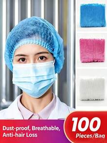 50入新款一次性不織布帽,食品廠用髮網,廚房條紋帽,透氣蓬鬆防塵髮帽,中性彈性頭戴帽,適合烹飪清潔,理想的復活節、母親節、畢業禮、生日、勞動節、萬聖節、感恩節、聖誕節禮物 - A - 查看 10