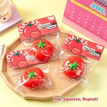 1pc Fluid Tomato Squeeze Toy, Stress Relief Tomato Squeezy Toy (Random Packaging Style), Prank Toy, Decor, Stress Relief Toy, Soft Texture, Viscous, Fun, Ideal Gag Gift For Holidays, Squeeze When Anxious, Soft & Sticky Texture, Excellent Decorative Gift - Squishy - Squishy Toys - Squishies - Fidget Toys - - Multicolor - View 6