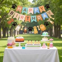 1套狗狗生日橫幅與花環裝飾，適用於寵物派對裝飾、生日派對場景用品 - 查看 4