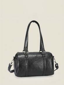 Bolso de Boston, Bolso de hombro, Bolso tipo almohada - Negro - Ver 4