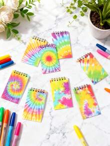 8pcs 6*10cm Rainbow Gradient Mixed Style Small Spiral Notebooks, Mini Portable Notebooks, Suitable For Baby Shower, Back To Schoo, First Day Of School - Multicolor - View 11