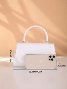 REMANLAND Fashionable Solid Color Mirror Handbag, Elegant Ladies' Business Bag, Suitable For Party Girls, College Students, Brides, Can Be Matched With Party Dresses, Wedding Gowns, Evening Gowns, Bodycon Dresses, The Best Gift For Women - White - View 5
