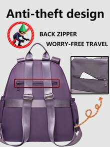 Sac à dos décontracté en nylon anti-vol pour femmes; Sac de navette multifonctionnel quotidien; Sac de voyage léger à poches multiples; Sac d'école minimaliste grande capacité; Sac à dos pratique, convient aux étudiants, infirmières, enseignants, professionnels des affaires, voyages, vacances, déplacements professionnels, trajets quotidiens, shopping, bureau, rendez-vous, randonnée, entraînement, travail, cadeaux d'anniversaire, cadeaux de fête, - Multicolore - Voir 5